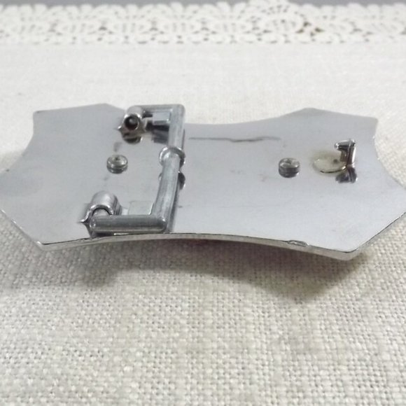 Southwestern Belt Buckle w/ Leather Insert (#2) - Picture 6 of 9